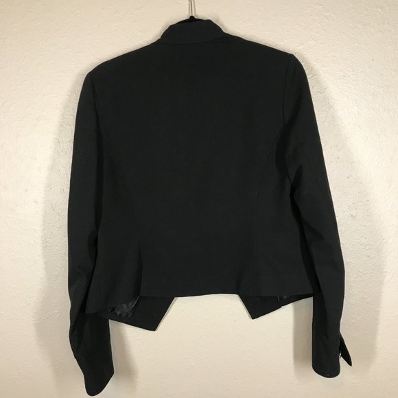 Saks Fifth Avenue Black Label Black Military Style Button Down Blazer Jacket - Picture 7 of 10